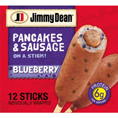 Jimmy Dean Blueberry Pancakes & Sausage On A Stick Frozen Breakfast - 12 Count