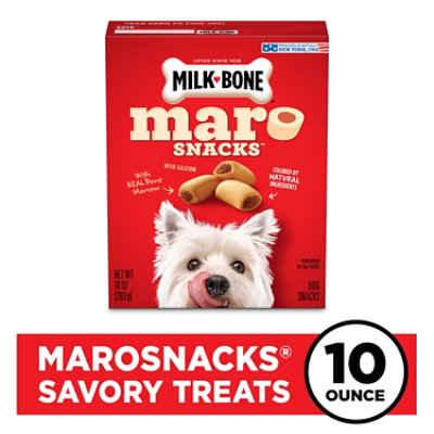 Milk-Bone MaroSnacks Dog Snacks For All Sizes With Real Bone Marrow Box - 10 Oz - Image 1
