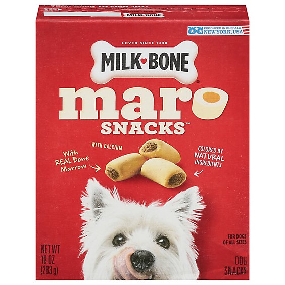 Milk-Bone MaroSnacks Dog Snacks For All Sizes With Real Bone Marrow Box - 10 Oz