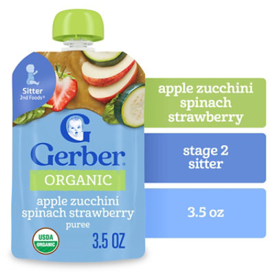 Gerber 2nd Foods Organic Apple Zucchini Spinach Strawberry Baby