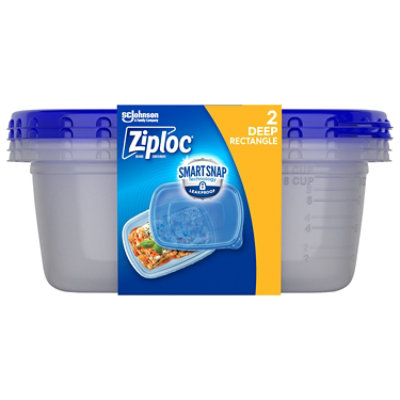 Ziploc Brand Deep Rectangle Plastic Containers - 2 Count - Image 2