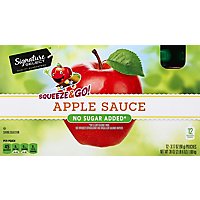 Signature SELECT Apple Sauce Squeeze & Go No Sugar Added Pouches - 12-3.17 Oz - Image 2