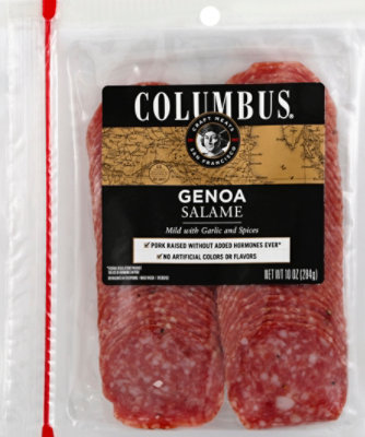 Columbus Pre-Sliced Genoa Salame Pillow Pack - 10 Oz - Image 2