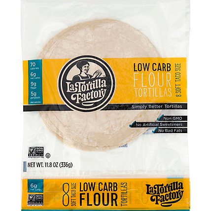 La Tortilla Factory Tortillas Flour Low Carb Bag 8 Count - 11.8 Oz - Image 2