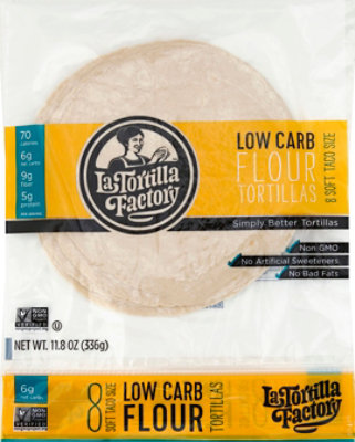 La Tortilla Factory Tortillas Flour Low Carb Bag 8 Count - 11.8 Oz - Image 2