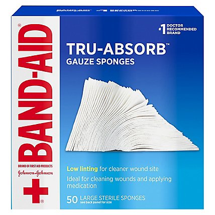 BAND-AID Mirasorb Gauze Sponges Large - 50 Count - Image 3
