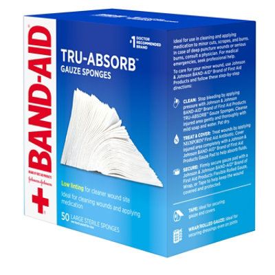BAND-AID Mirasorb Gauze Sponges Large - 50 Count - Image 3