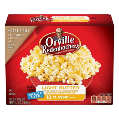 Orville Redenbachers Popping Corn Gourmet Light Butter - 12-2.85 Oz - Haggen