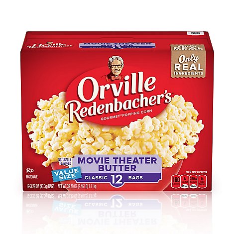Orville Redenbachers Popping Corn Gourmet Movie Theater Butter - 12-3.29 Oz