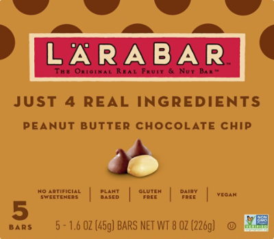 Larabar Food Bar Fruit & Nut Peanut Butter Chocolate Chip - 5-1.6 Oz - Image 2