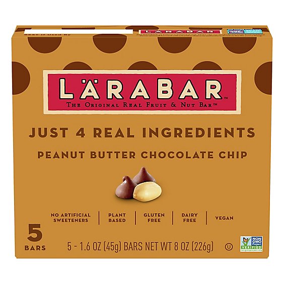 Larabar Food Bar Fruit & Nut Peanut Butter Chocolate Chip - 5-1.6 Oz