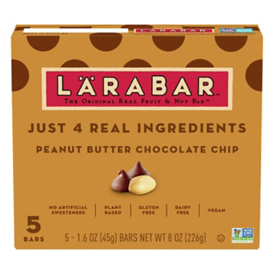 Larabar Food Bar Fruit & Nut Peanut Butter Chocolate Chip - 5-1.6 Oz