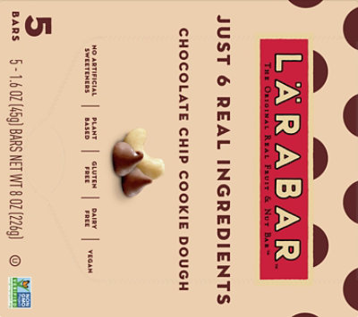 Larabar Food Bar Fruit & Nut Chocolate Chip Cookie Dough - 5-1.6 Oz - Image 6