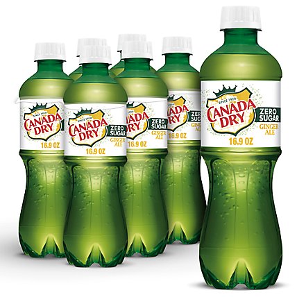 Canada Dry Soda Zero Sugar Ginger Ale - 6-16.9 Fl. Oz. - Image 1
