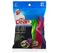 Mr. Clean Duet Gloves Latex Reusable Large - 2 Count