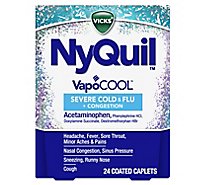 NyQuil SEVERE+ With Vicks VapoCOOL Nighttime Cough Cold & Flu Relief Caplets - 24 Count