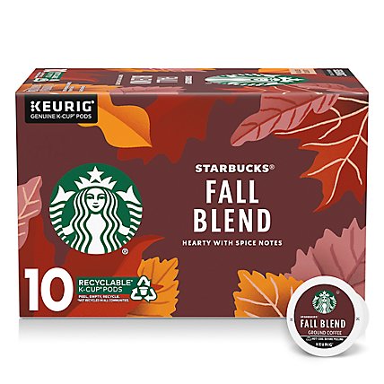 Starbucks Fall Blend 100% Arabica Medium Roast K Cup Coffee Pods Box 10 Count - Each - Image 1