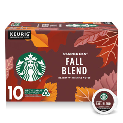 Starbucks Coffee KCup Pods Medium Roast Fall Blend Box - 10-0.42 Oz