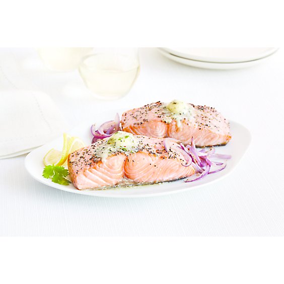 Seafood Counter Fish Salmon Atlantic Salmon With Cilantro Lime Butter Oven Ready - 1.00 LB