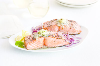 Seafood Counter Fish Salmon Atlantic Salmon With Cilantro Lime Butter Oven Ready - 1.00 LB
