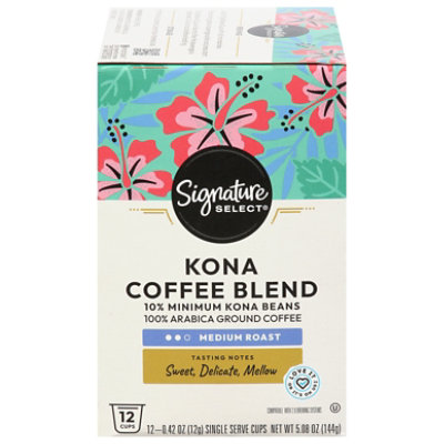 Signature SELECT Coffee Pods Medium Roast Kona Blend - 12 Count - Image 2