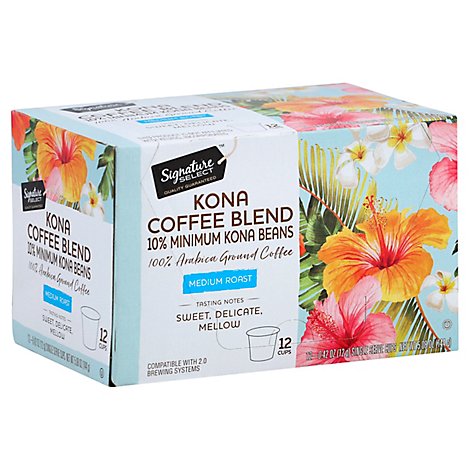 Signature SELECT Coffee Pods Medium Roast Kona Blend - 12-0.42 Oz