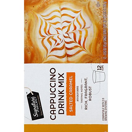 Signature SELECT Cappuccino Drink Mix Single Serve Cup Salted Caramel - 12-0.53 Oz - Image 3