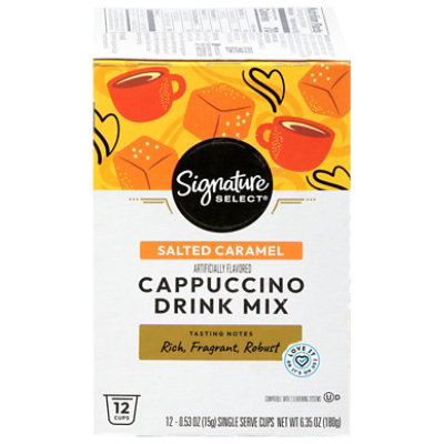 Signature SELECT Cappuccino Drink Mix Single Serve Cup Salted Caramel - 12 Count - Image 1