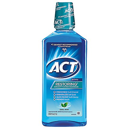 ACT Mouthwash Anticavity Restoring Icy Cool Mint - 33.8 Fl. Oz. - Image 3
