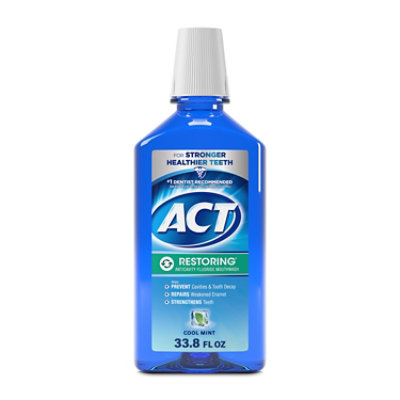 ACT Mouthwash Anticavity Restoring Icy Cool Mint - 33.8 Fl. Oz. - Image 2