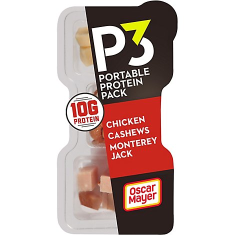 P3 Portable Protein Pack Chicken Breast Monterey Jack Cheese & Cashew Halves And Pieces - 2 Oz