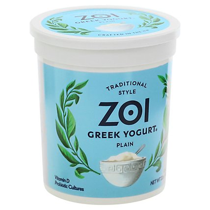 Zoi Greek Yogurt Plain Traditional Style - 32 Oz - Image 1