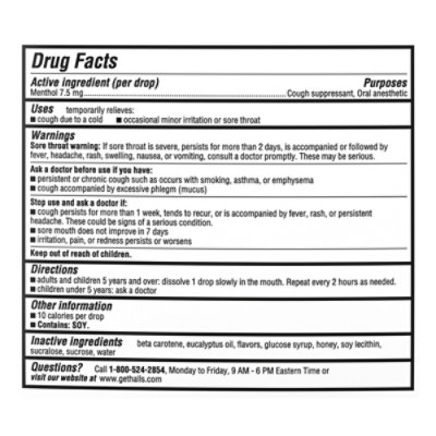 HALLS Cough Suppressant Drops Triple Soothing Action Honey Lemon - 80 Count - Image 4