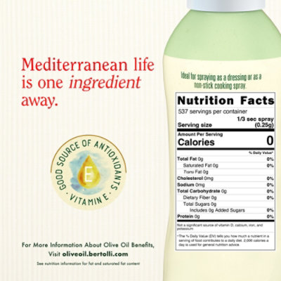 Bertolli Olive Oil Spray Extra Virgin Rich Taste - 5 Fl. Oz. - Image 6