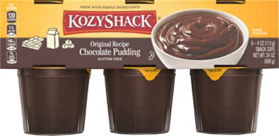 Kozy Shack Original Recipe Chocolate Pudding 6 Count - 24 Oz - Image 1