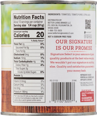 Signature SELECT Crushed In Rich Puree No Salt Added Tomatoes - 28 Oz - Image 5