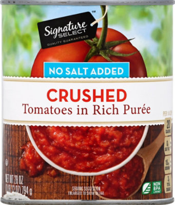 Signature SELECT Crushed In Rich Puree No Salt Added Tomatoes - 28 Oz - Image 2