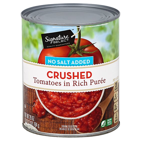Signature SELECT Tomatoes Crushed in Rich Puree No Salt Added - 28 Oz