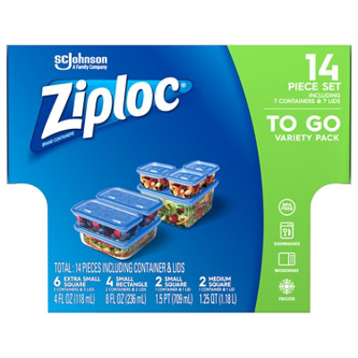 Ziploc Container & Lids To Go Variety Pack - 14 Count