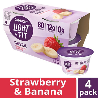 Light + Fit Nonfat Greek Yogurt, Vanilla 5.3oz Wholesale - Danone