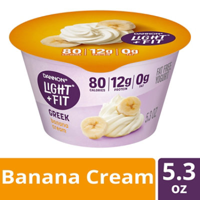 Light + Fit Nonfat Gluten Free Banana Cream Greek Yogurt - 5 Oz - Image 1