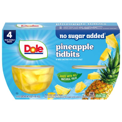 Dole Pineapple Tidbits No Sugar Added Cups - 4-4 Oz - Image 4