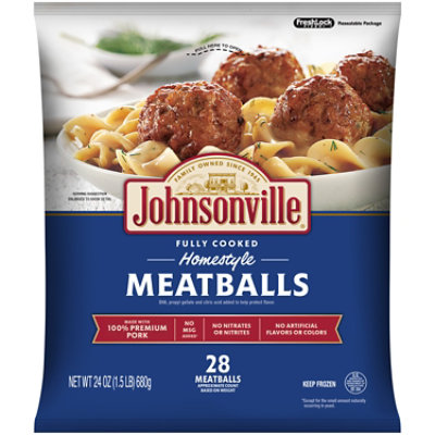 Johnsonville Meatballs Homestyle Fully Cooked 28 Meatballs - 24 Oz - Image 1