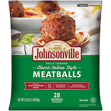 Johnsonville Meatballs Classic Italian Style Cooked 28 Meatballs - 24 Oz - Image 2
