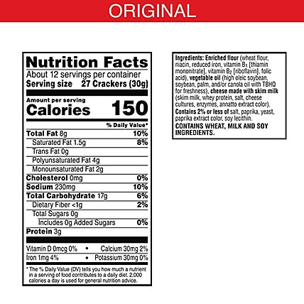 Cheez-It Cheese Crackers Baked Snack Original - 12.4 Oz - Image 6