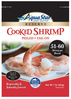 Aqua Star Cooked & Peeled Tail On Shrimp - 1 Lb - Image 1