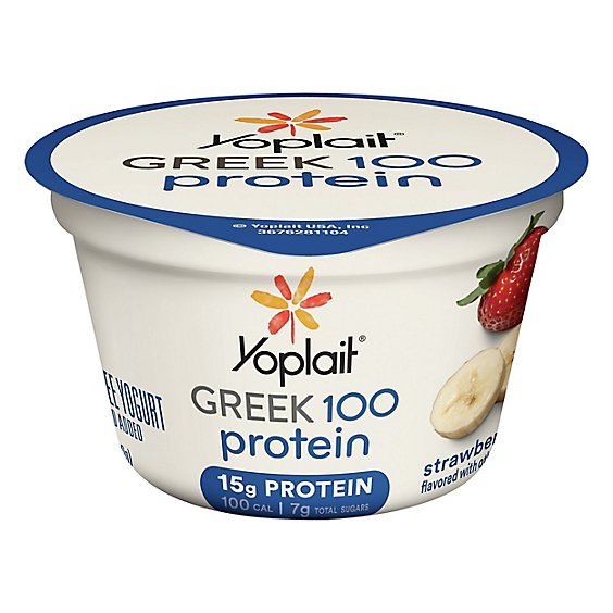 Yoplait Yogurt Greek 100 Calories Fat Free Strawberry Banana - 5.3 Oz