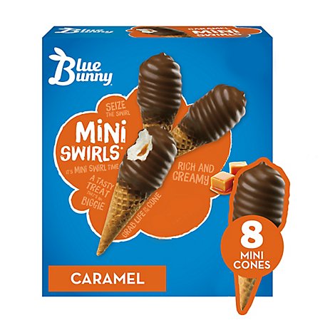 Blue Bunny Mini Swirls Caramel Cones - 8-2.25 Fl. Oz.