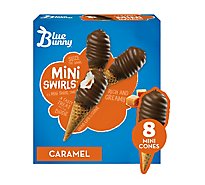 Blue Bunny Mini Swirls Caramel Cones Frozen Dessert For Summer - 8 Count