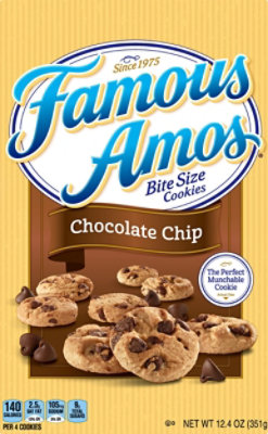 Famous Amos Cookies Chocolate Chip Bite Size - 12.4 Oz